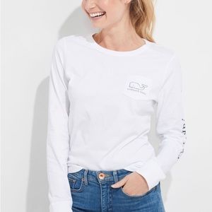 Vintage Vineyard Vines Whale Long-Sleeve Print Tee